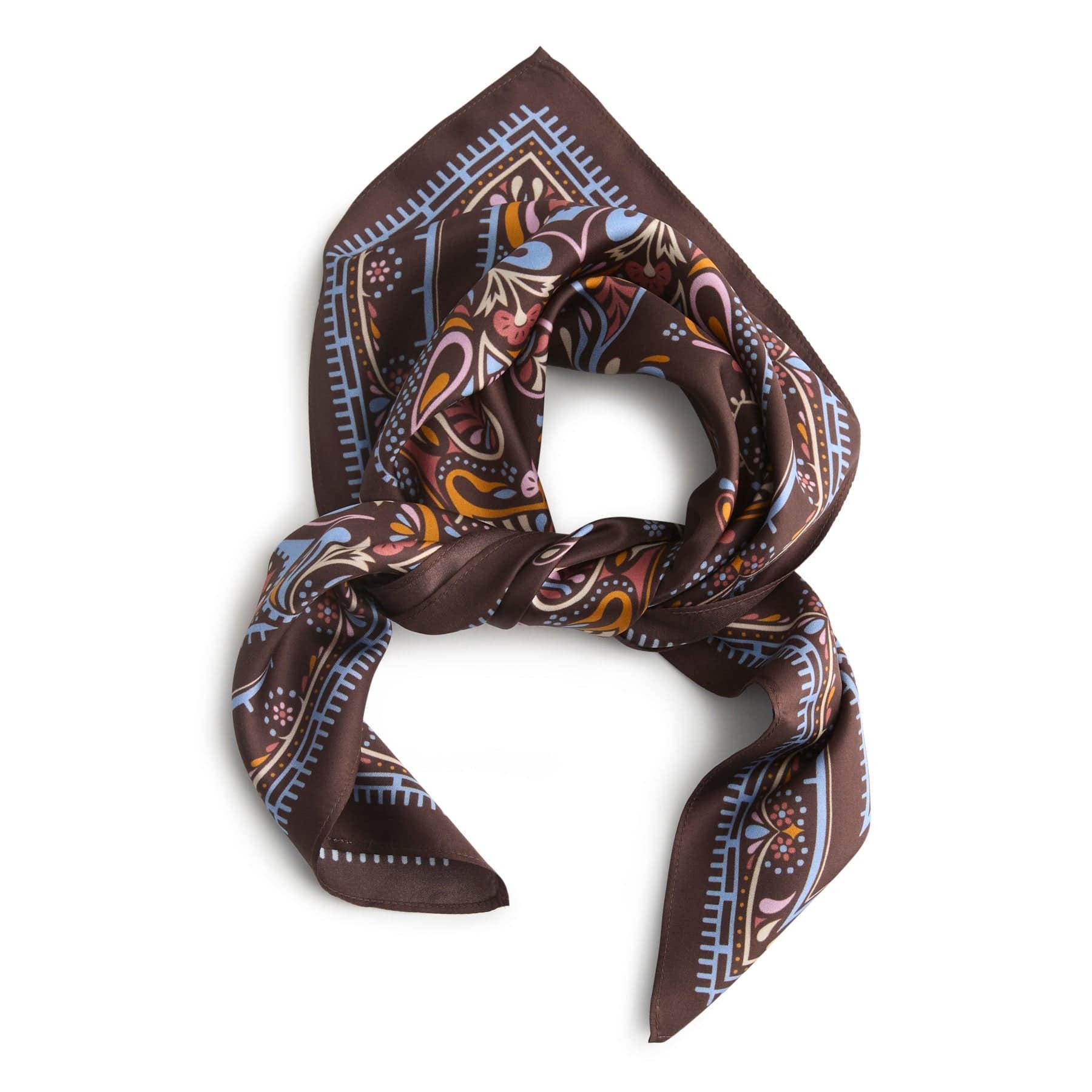 Vera Bradley Square Silk Scarf Women in Starry Paisley Coffee Bean Product Image