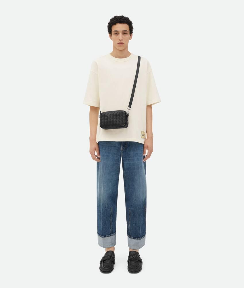 Men's Mini Intrecciato Camera Bag in Black Product Image