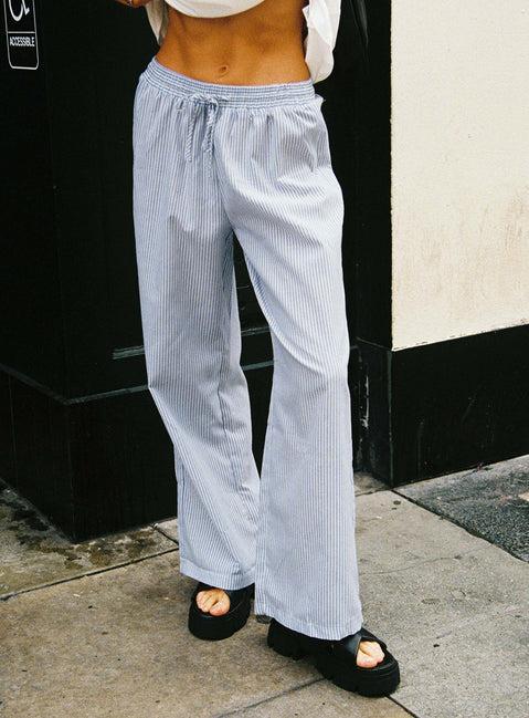 Holiday Tie Front Pant Blue/ White Stripe Product Image