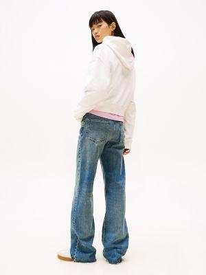Tommy Jeans Flocked Logo Cropped Hoodie Product Image