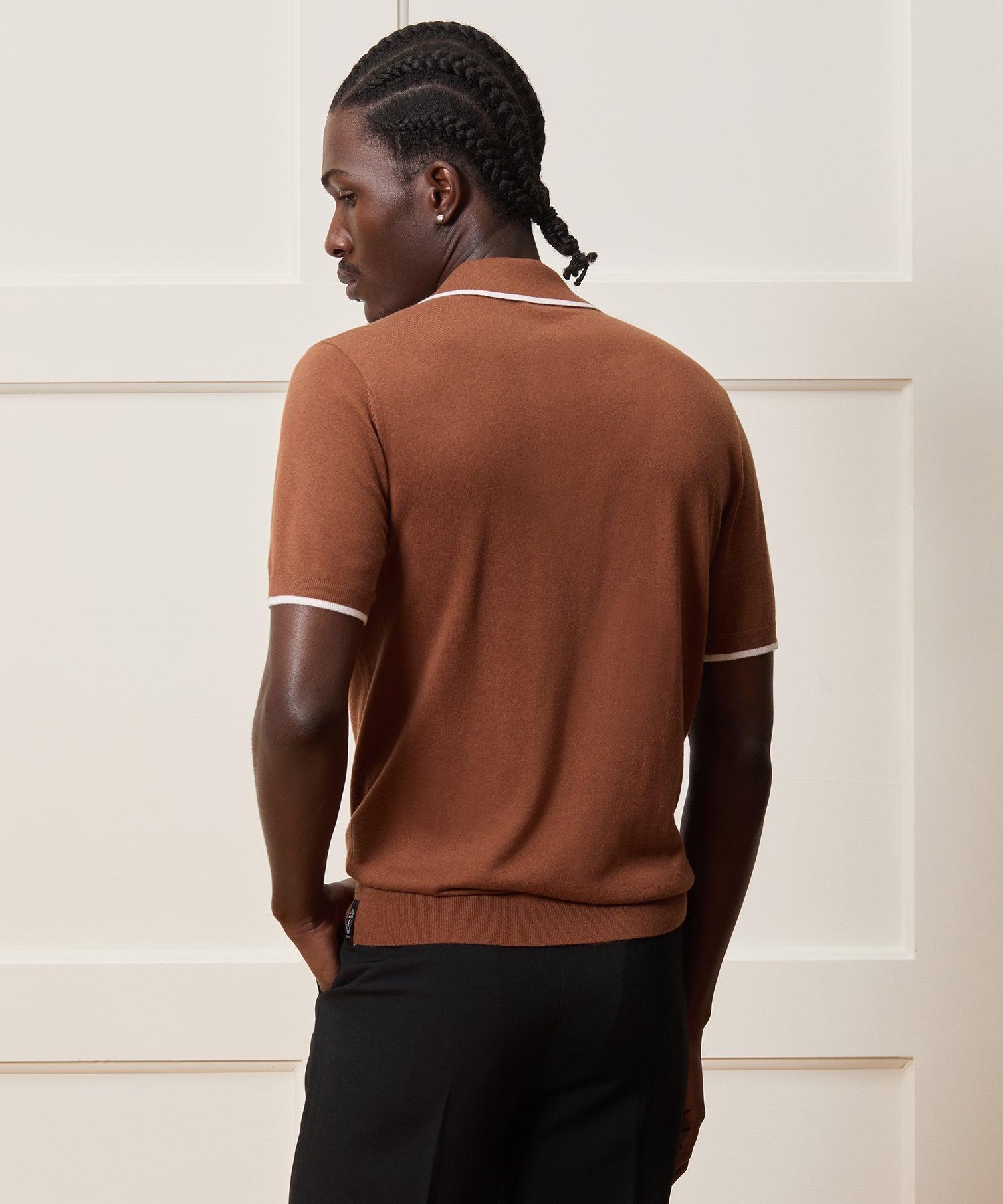 Silk-Cashmere Tipped Sweater Polo Product Image