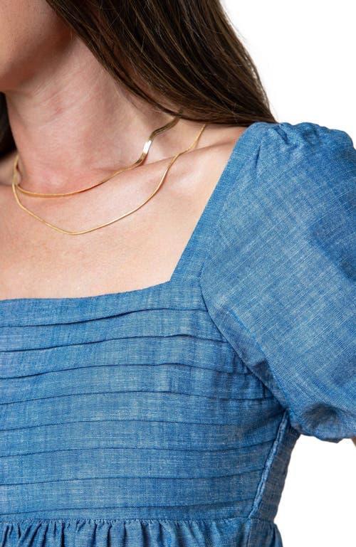 Hope & Henry Women's Organic Ruched Chambray Dress in Pleated Chambray at Nordstrom, Size 6 Product Image