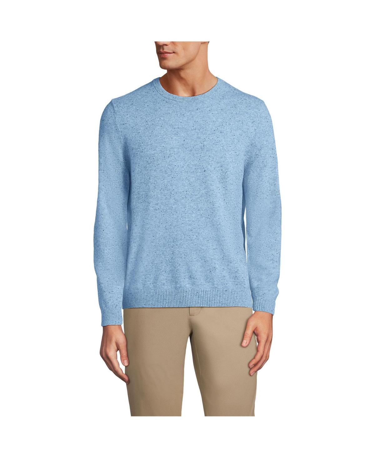 Men's Lands' End Fine-Gauge Cashmere Crewneck Sweater, Size: Small, Grey Heather Product Image