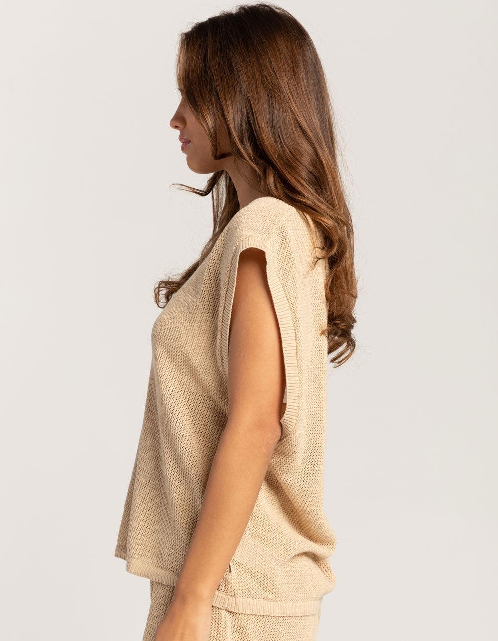 BRIXTON Aruba Womens V-Neck Top - CAFE Product Image