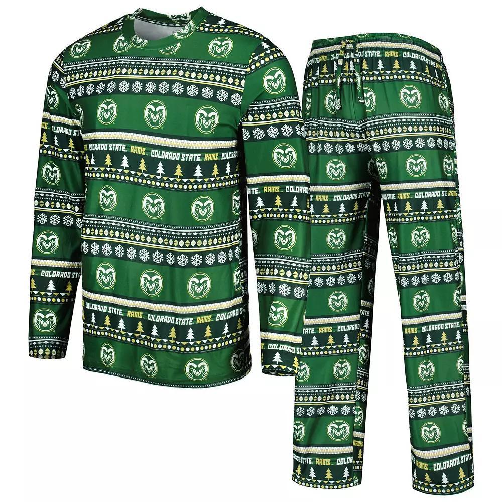Men's Concepts Sport Green Colorado State Rams Swivel Long Sleeve T-Shirt & Pants Sleep Set, Size: Large Product Image