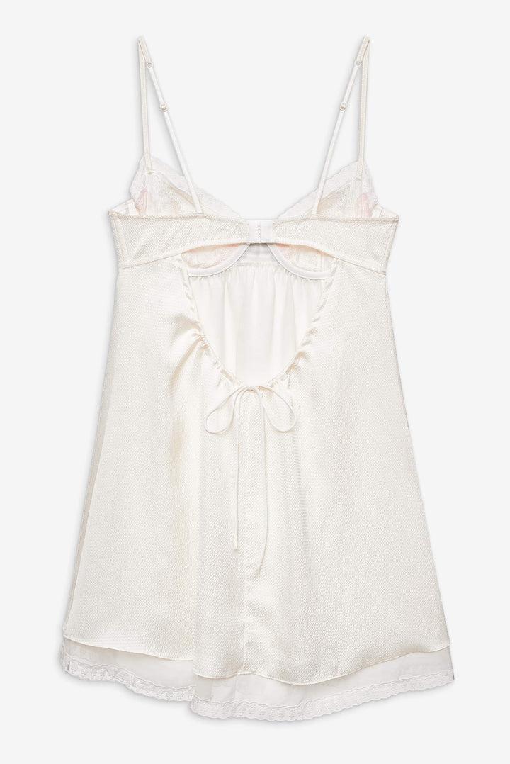 Evie Floral Slip Dress — White Product Image