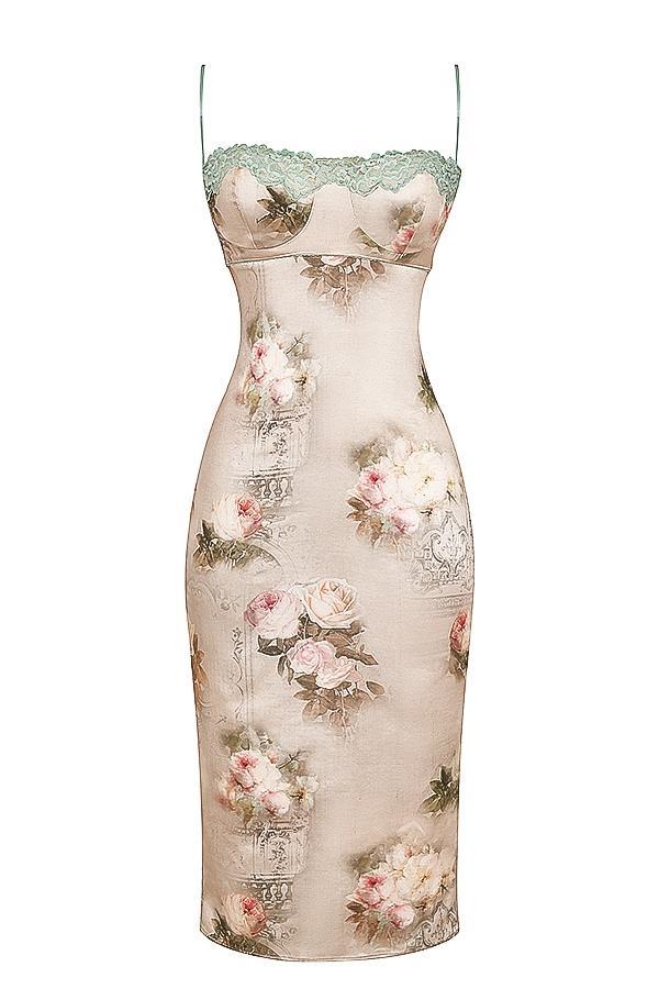 Venus Vintage Floral Midi Dress Product Image