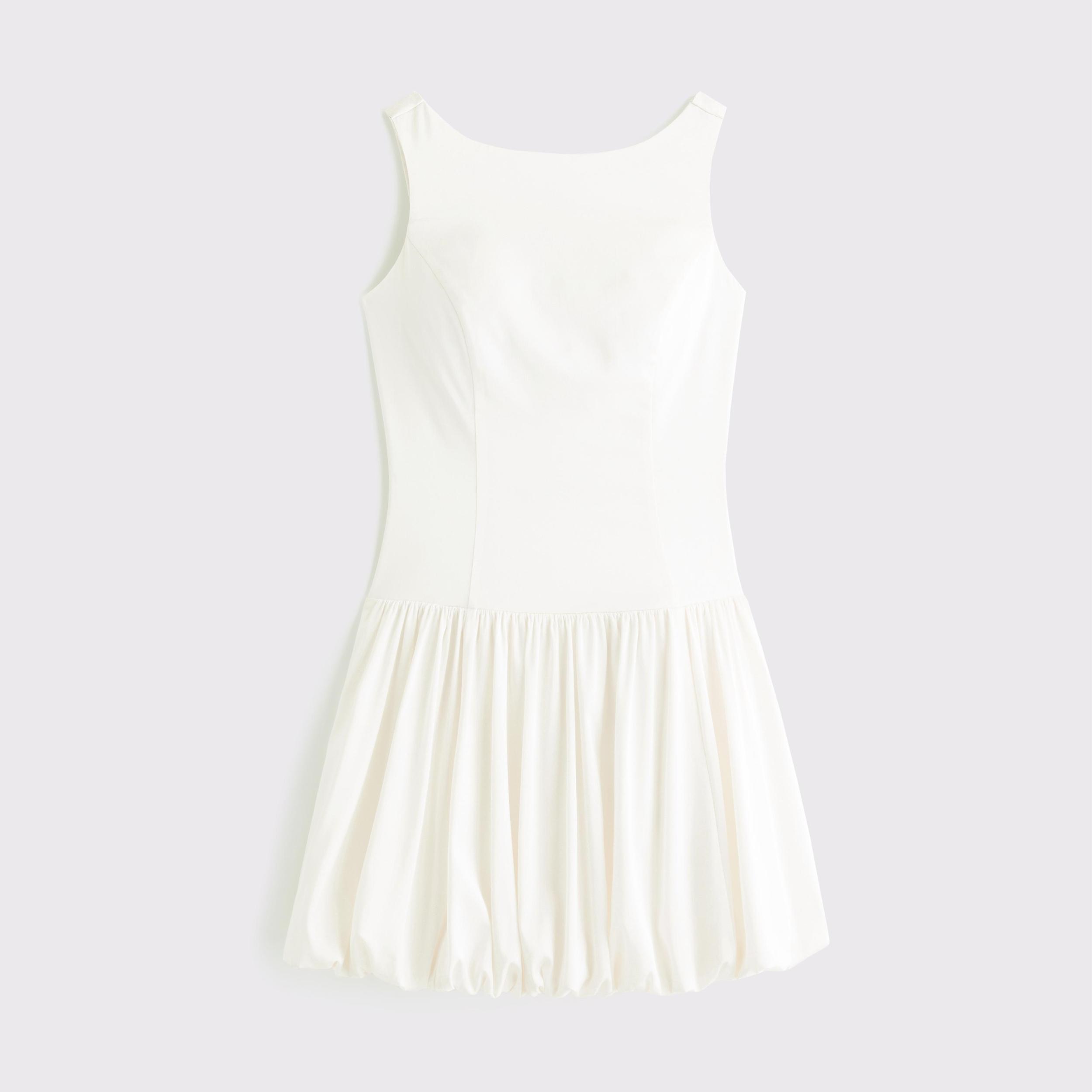 High-Neck Bubble Hem Mini Dress Product Image