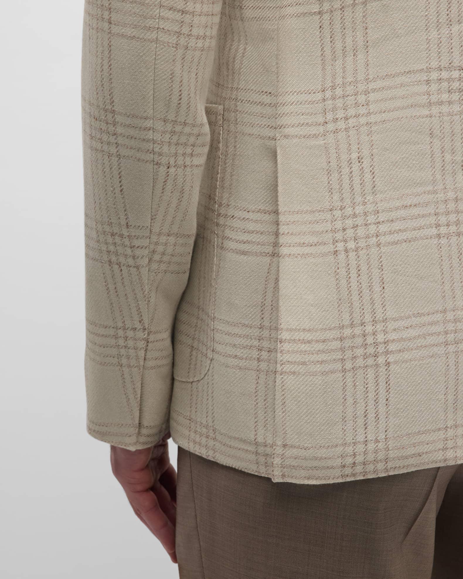 Men's Large Check Linen-Blend Sport Coat Product Image