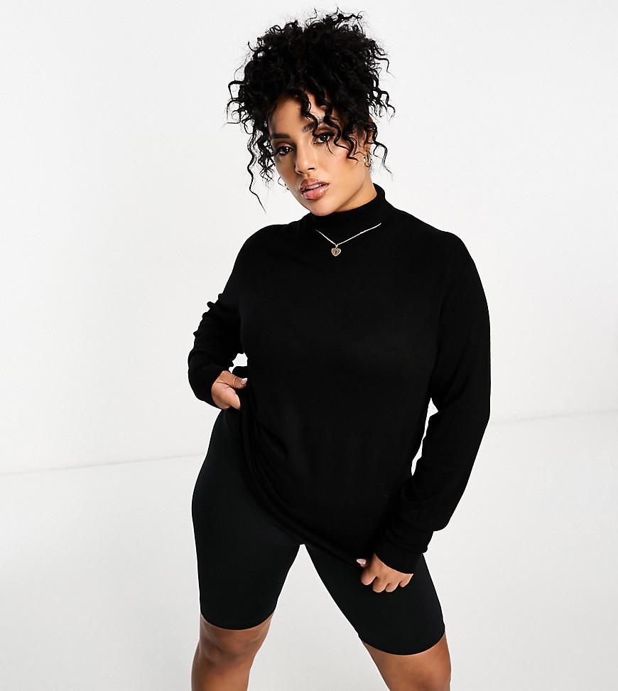Only Curve roll neck sweater in black  Product Image