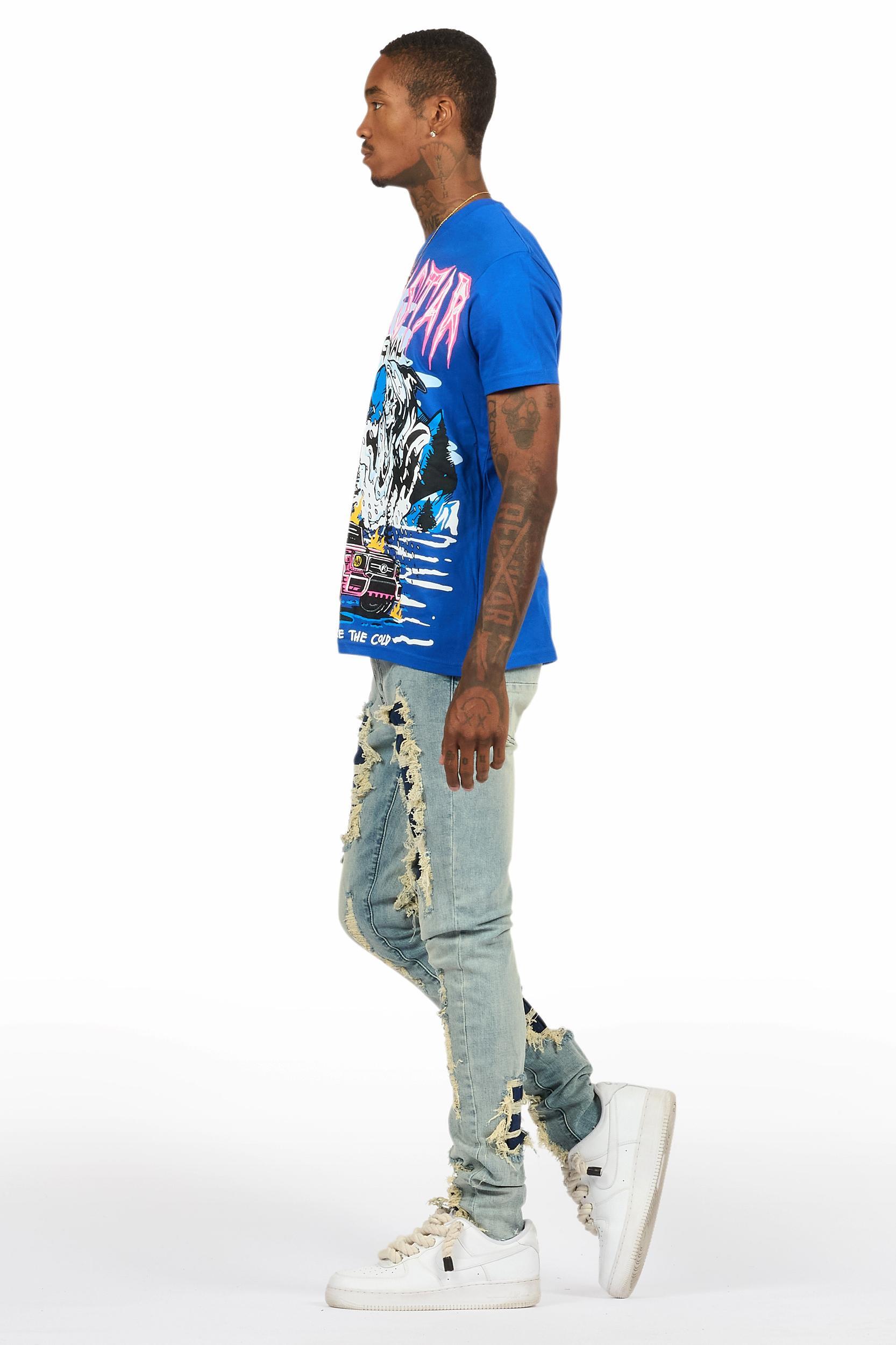 Kip Royal Blue T-Shirt/Slim Jean Bundle Male Product Image