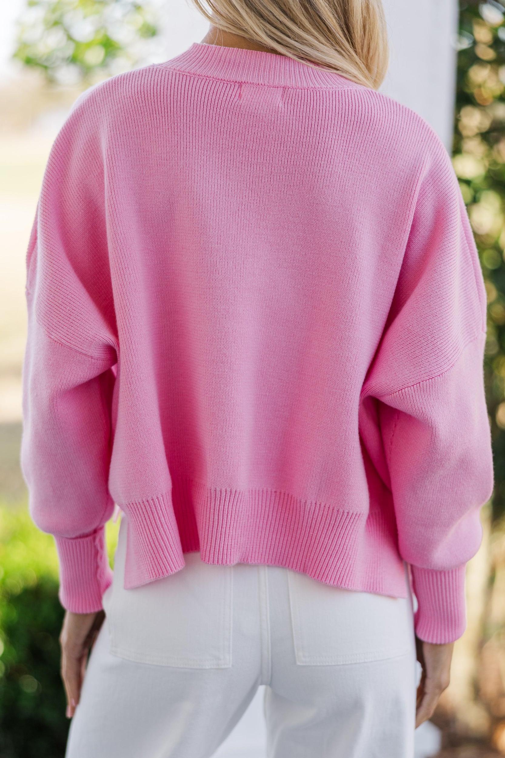 Perfectly You Pink Cropped Sweater Female Product Image