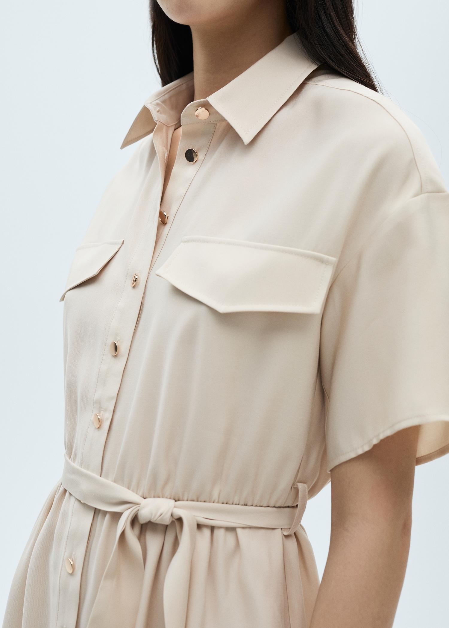 Belt shirt dress - Women | MANGO USA Product Image