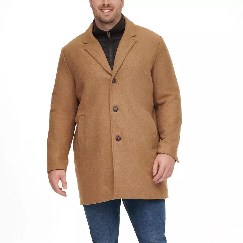 Big & Tall Dockers® Midweight Wool-Blend Topcoat with Quilted Bib, Men's, Size: Large Tall, Camel Product Image