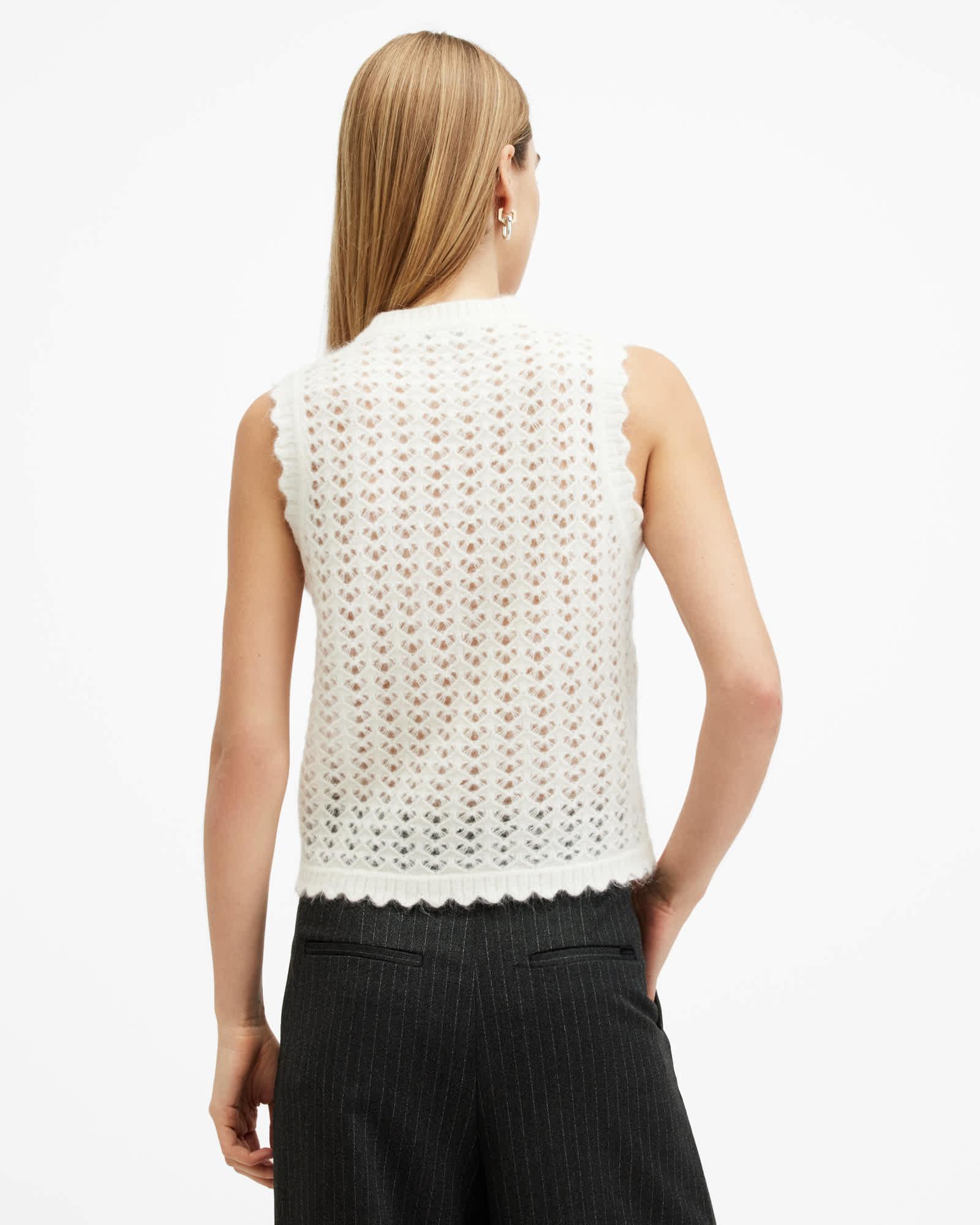 Vivian Open Stitch V-Neck Tank Top Product Image