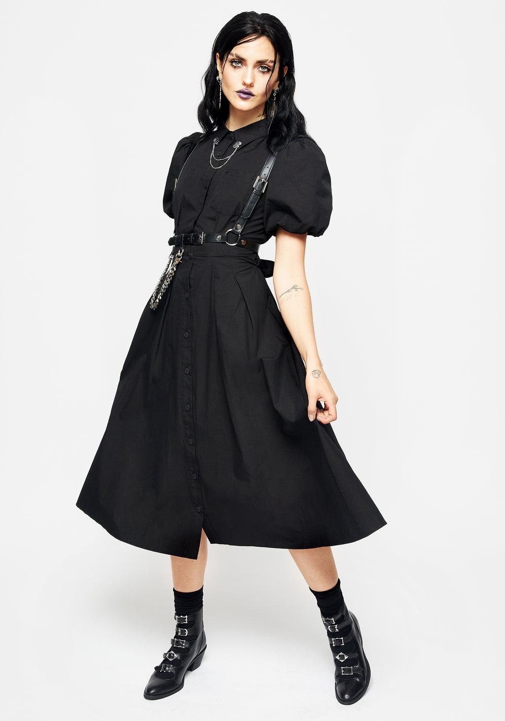Skeleton Collar Midi Shirt Dress Product Image