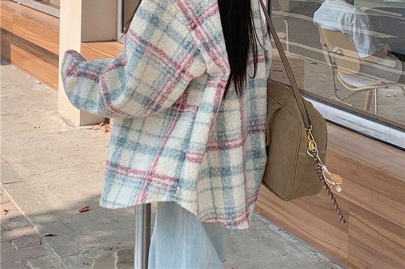 Plaid Pocket Detail Oversized Shacket Product Image