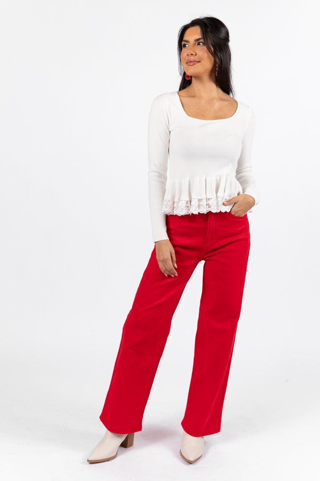 Marissa Red Relaxed Jeans SALE Product Image