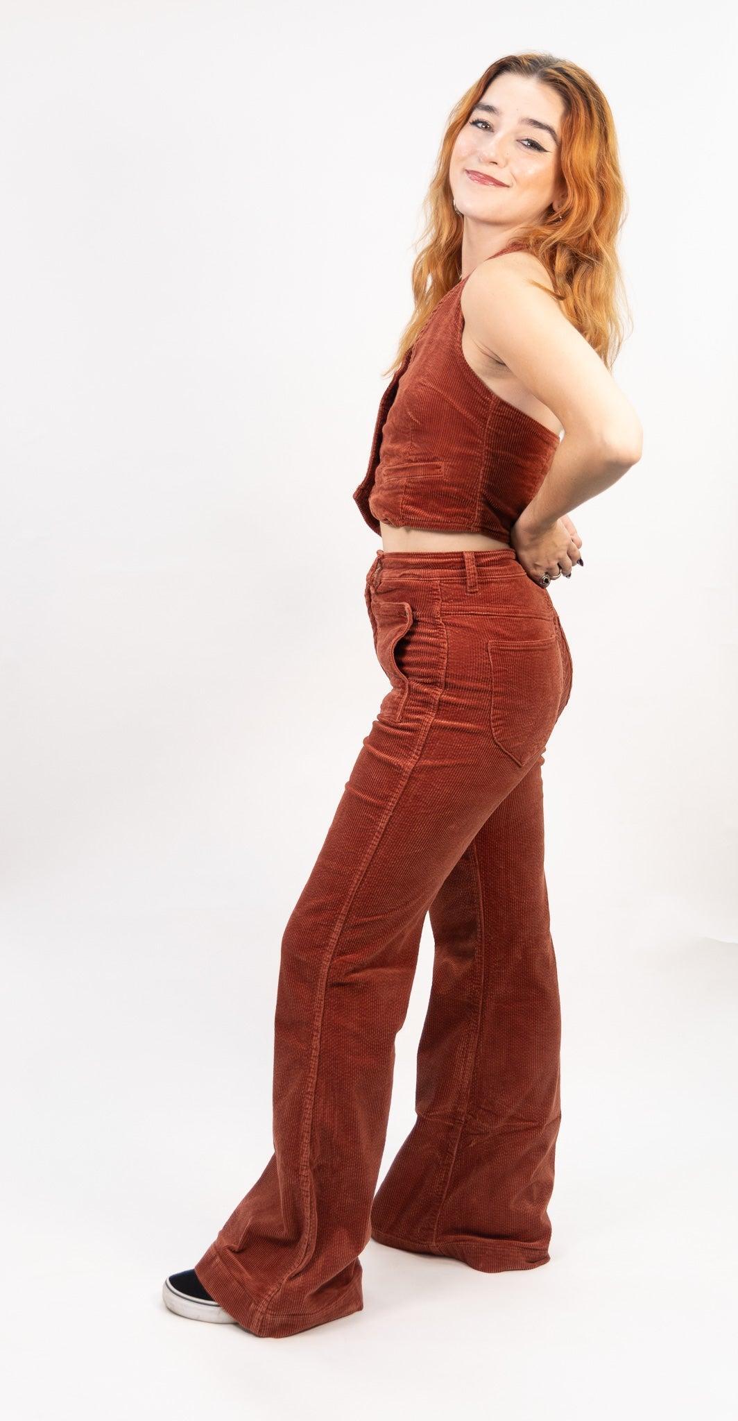 Rollas Eastcoast Flare Pants - Brick Cord Product Image