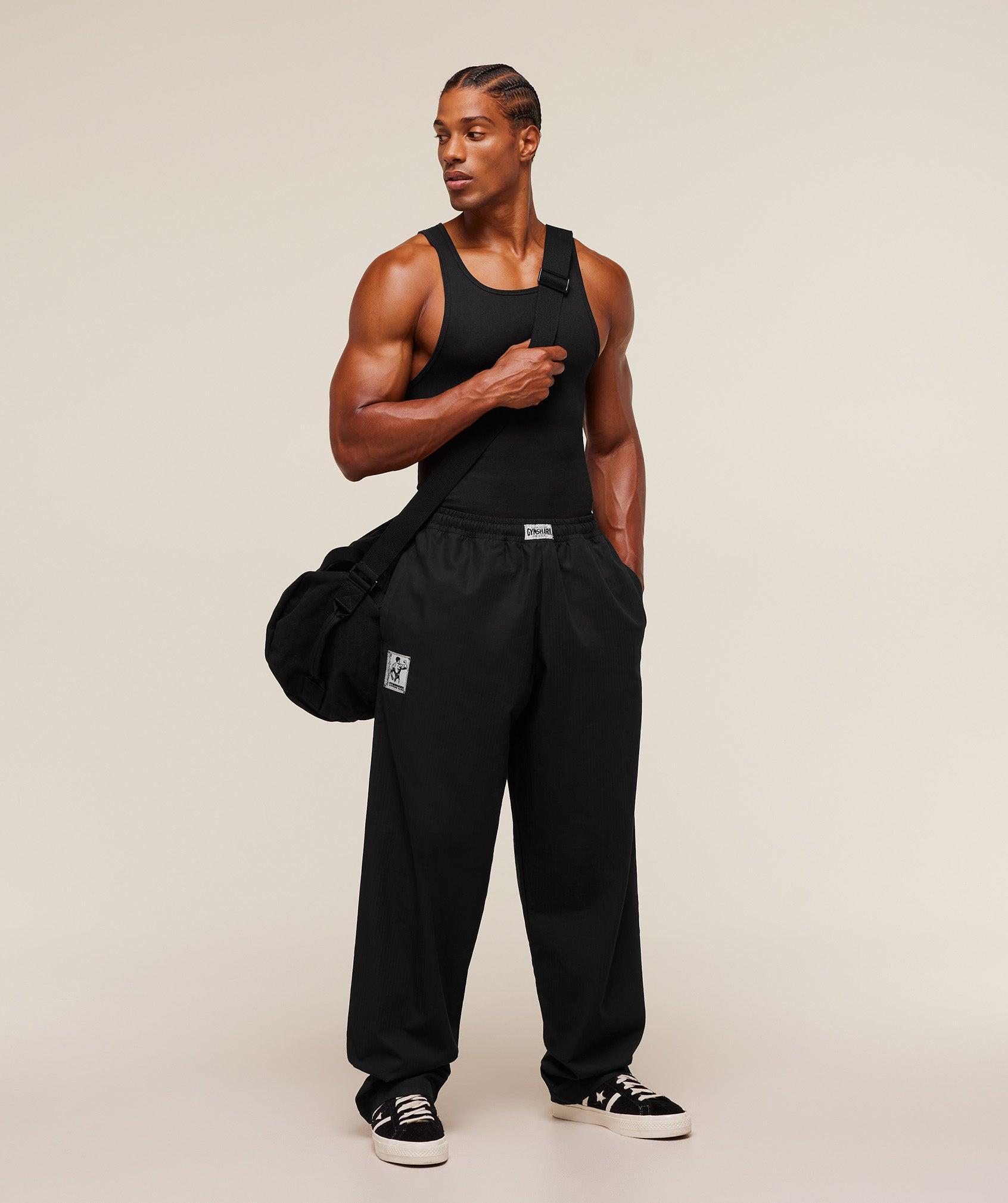 Gymshark Straight Leg Pumper Pants - Black Male Product Image