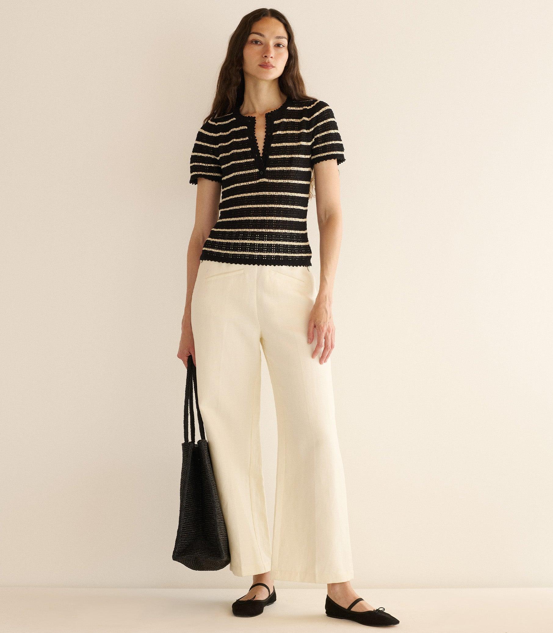 BRANDIE TOP -- NOIR ALLAIRE STRIPE Product Image