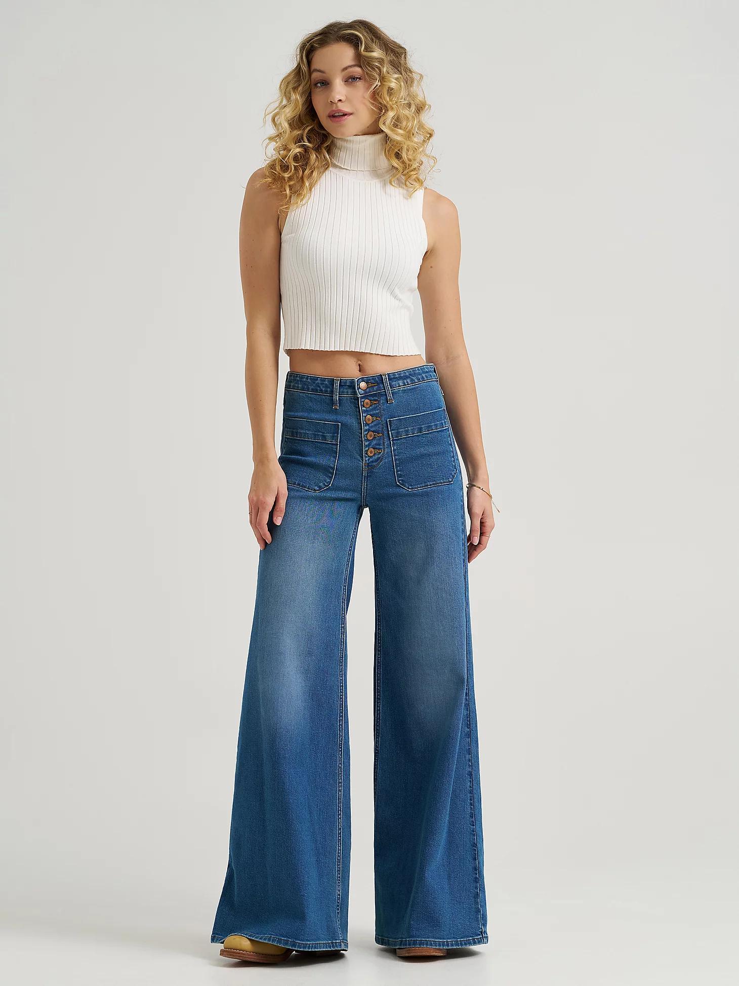 Women's Patch Pocket Wide Leg Jean | Women's JEANS | Wrangler® Product Image
