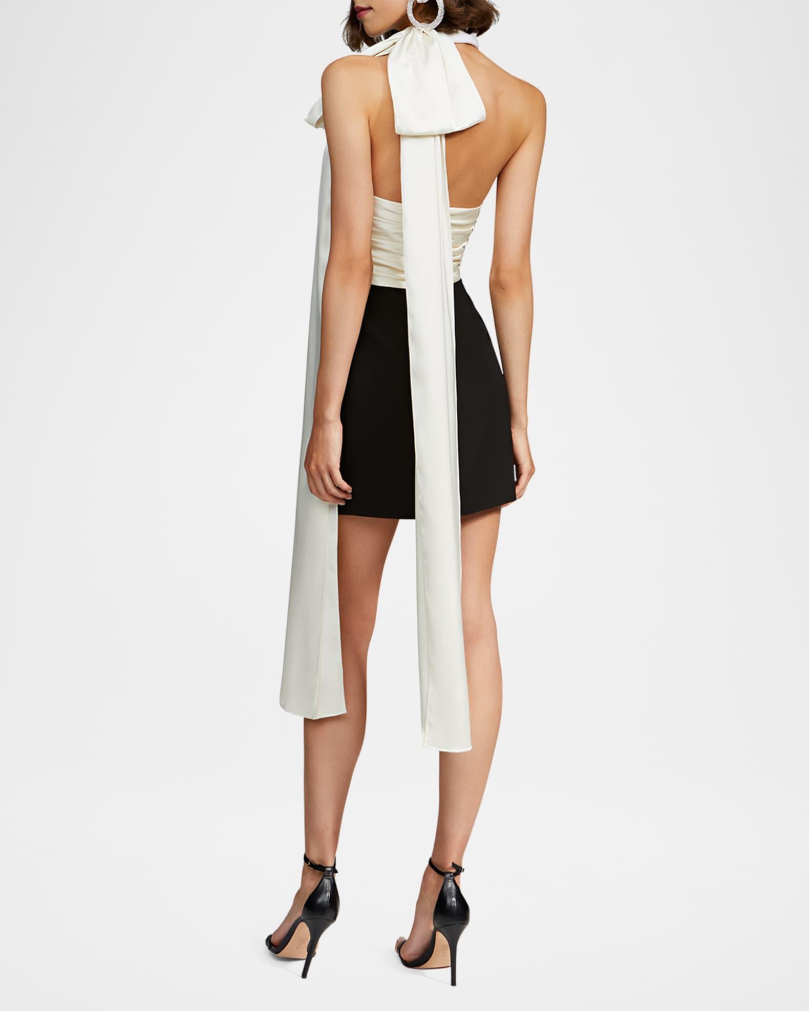 Renae Draped Two-Tone Halter Mini Dress Product Image