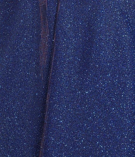 B. Darlin V-Neck Spaghetti Strap Bow Back Gown Product Image