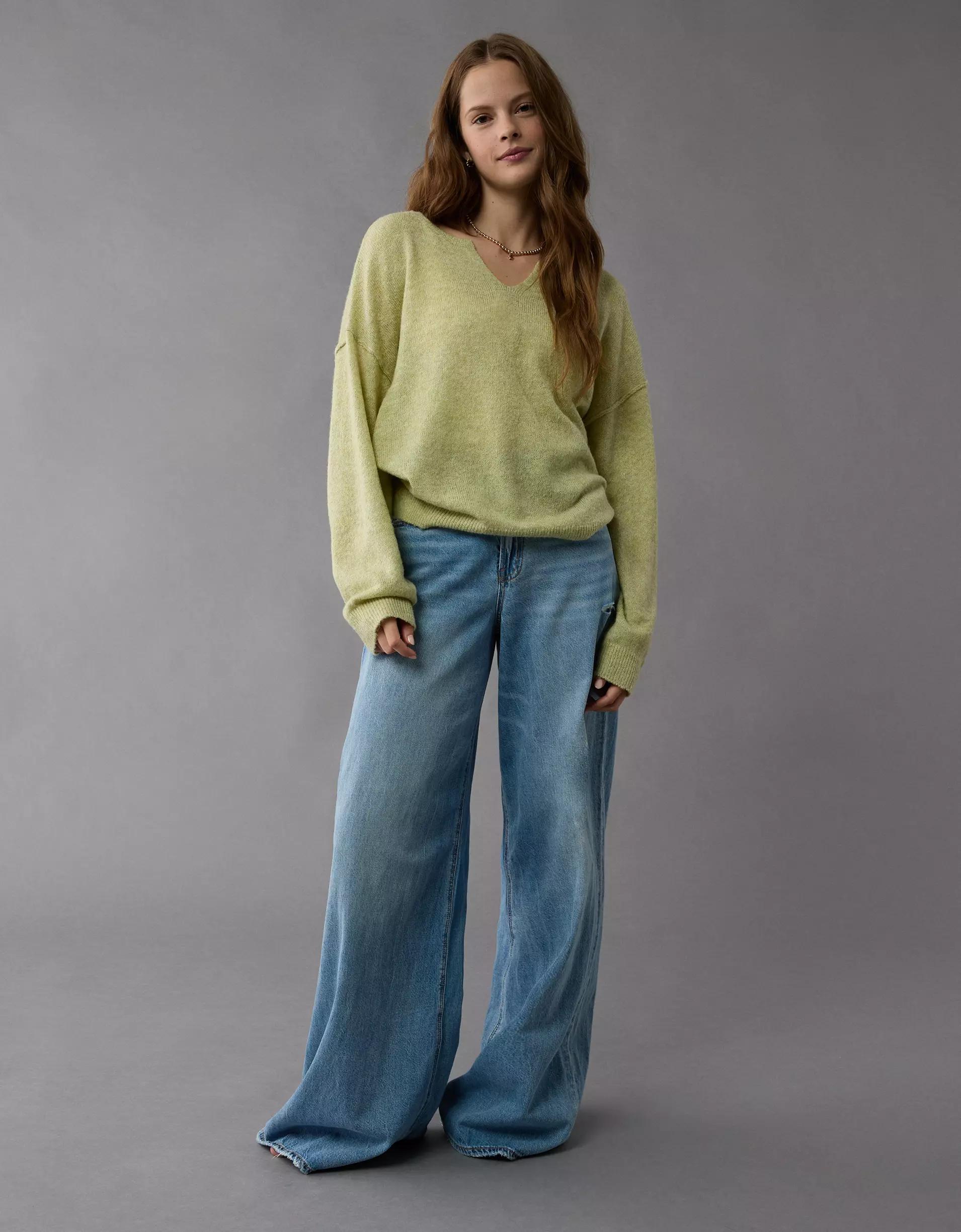 AE Whoa So Soft Notch Neck Sweater Product Image