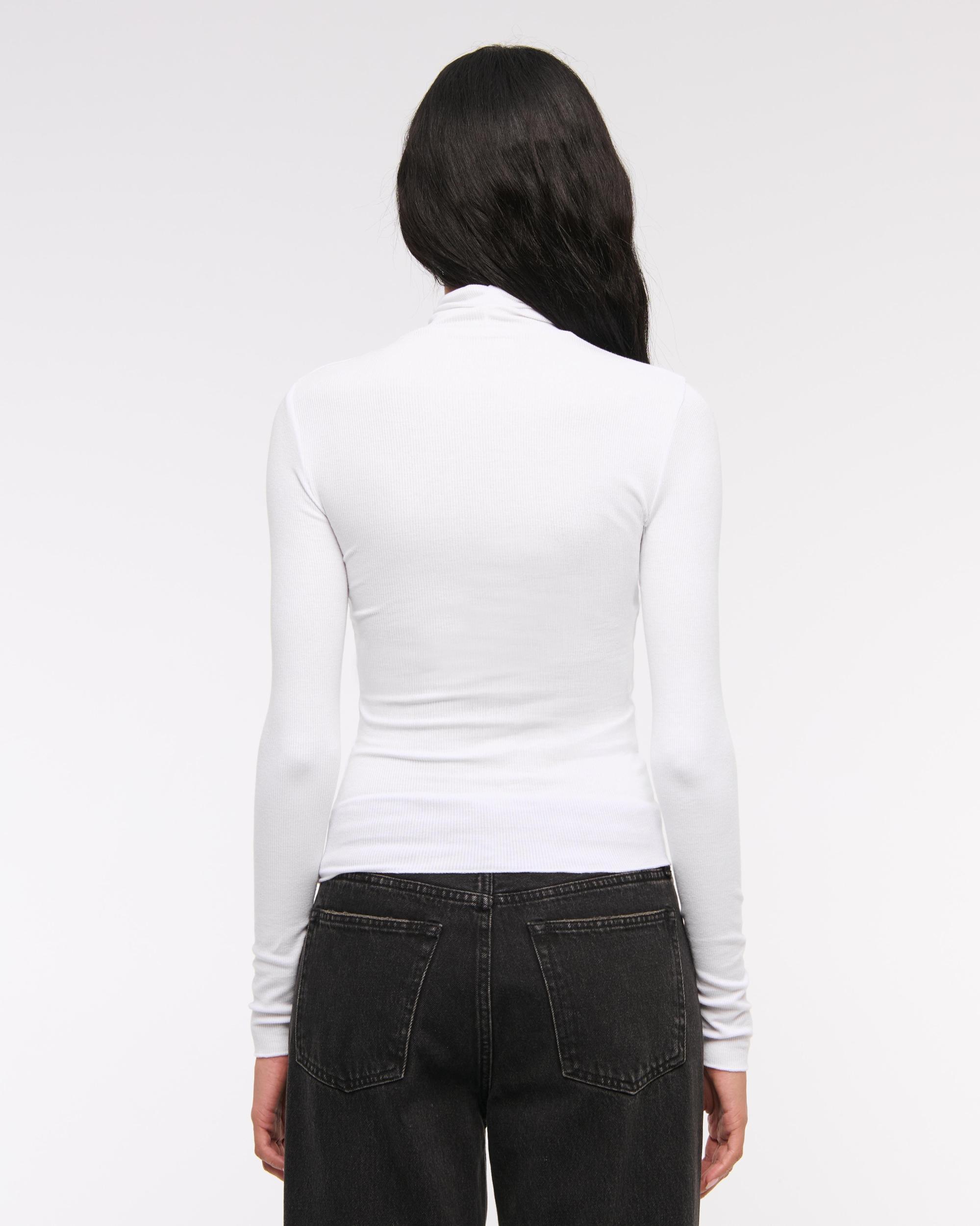 Long-Sleeve Featherweight Rib Tuckable Mockneck Top Product Image