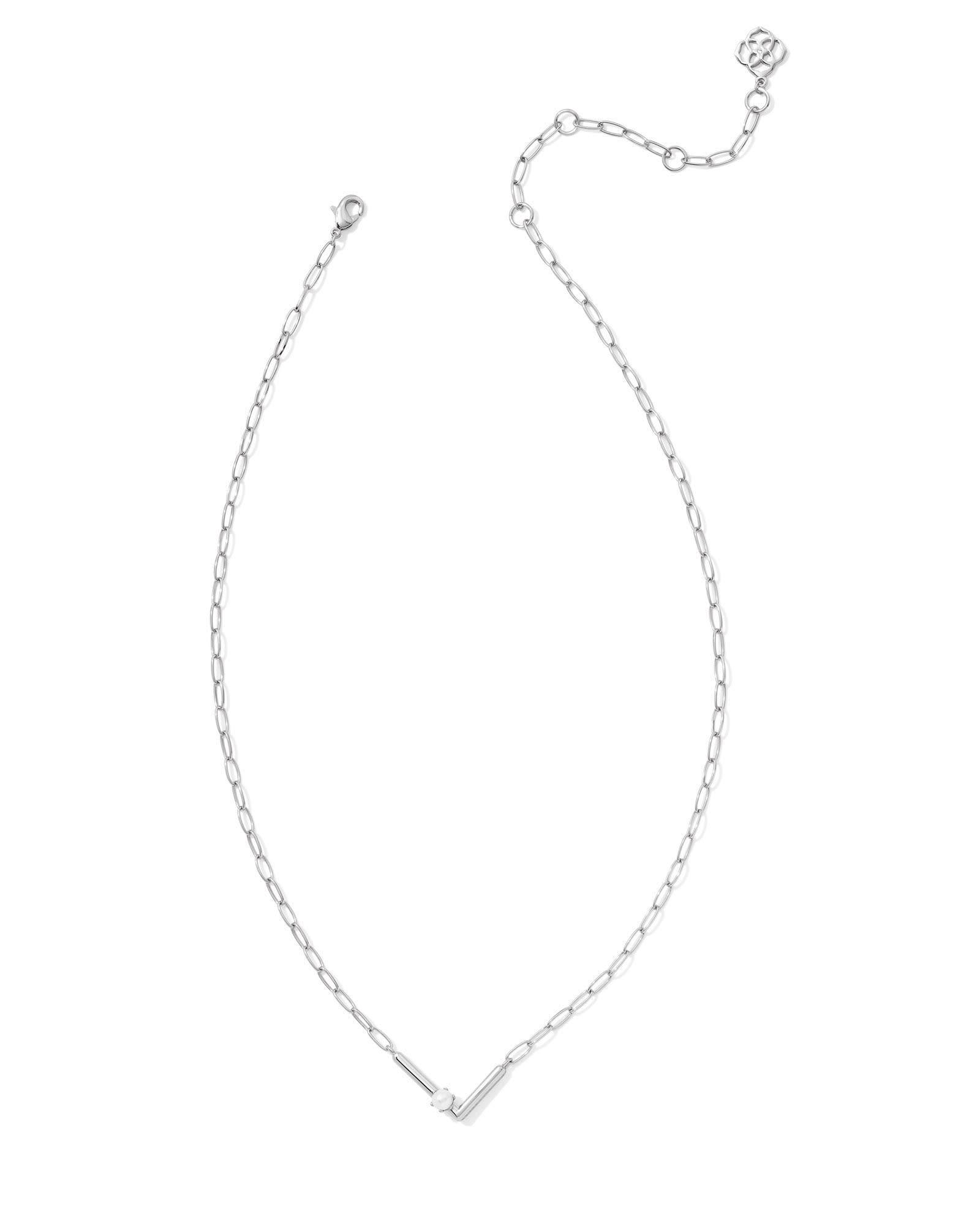 Pearl Silver Letter X Short Pendant Necklace in Freshwater Cultured Pearl Product Image