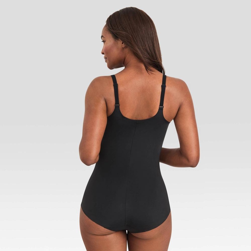 Maidenform Women's Shapewear Extra Firm Shaping Bodysuit SES108 - Black XL: Waist Slimming Knit Body Shaper Product Image