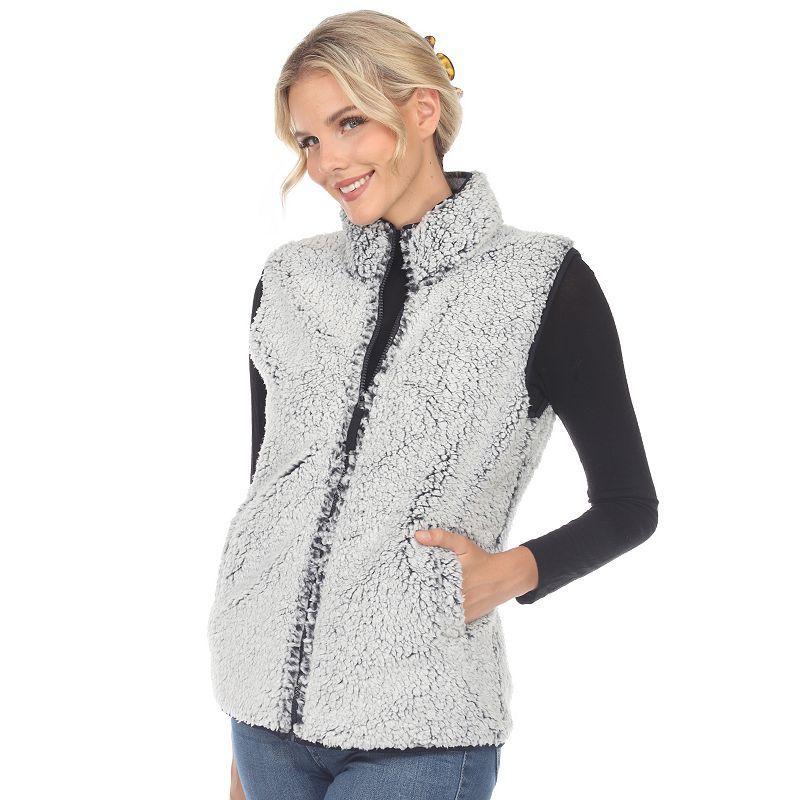 White Mark Womens Zip Up Sherpa Vest Product Image