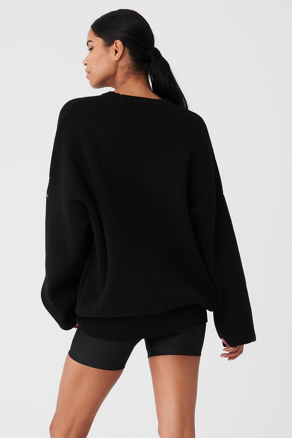 Scholar Crew Neck Sweater - Black Female Product Image