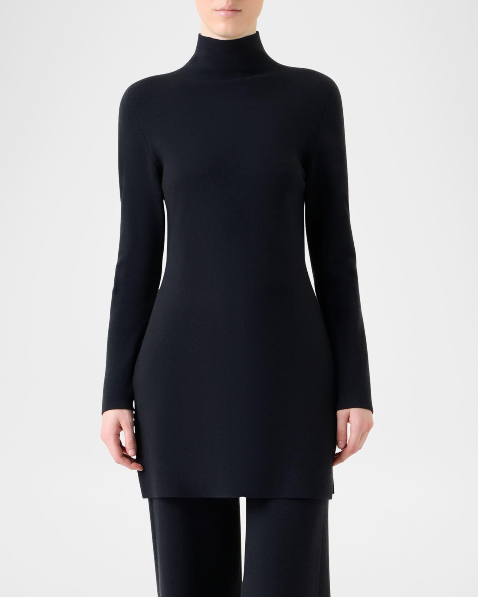 Turtleneck Cashmere-Silk Milano Knit Tunic Sweater Product Image