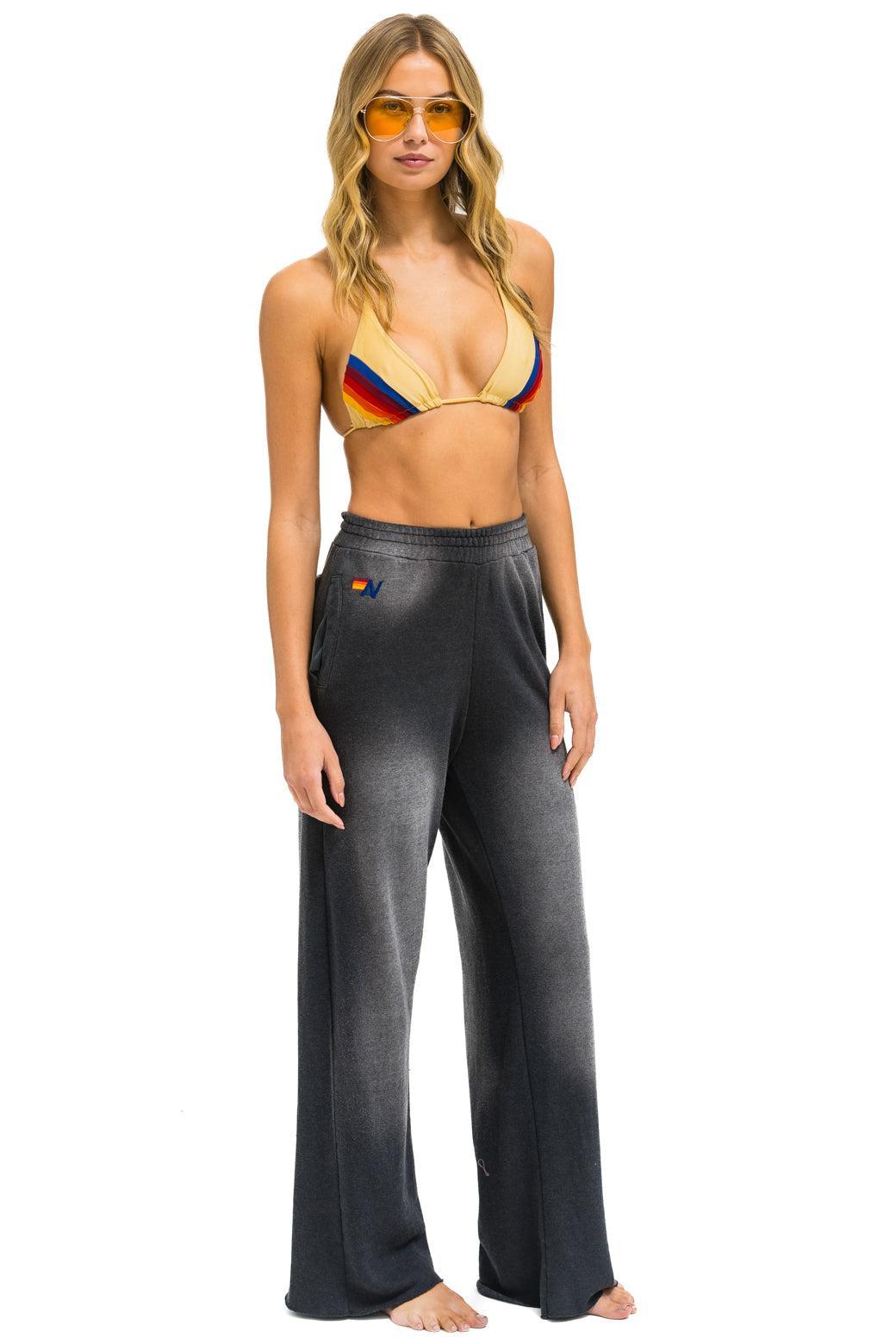 ESSENTIAL WIDE LEG POCKET SWEATPANTS - FADED SMOKE Female Product Image