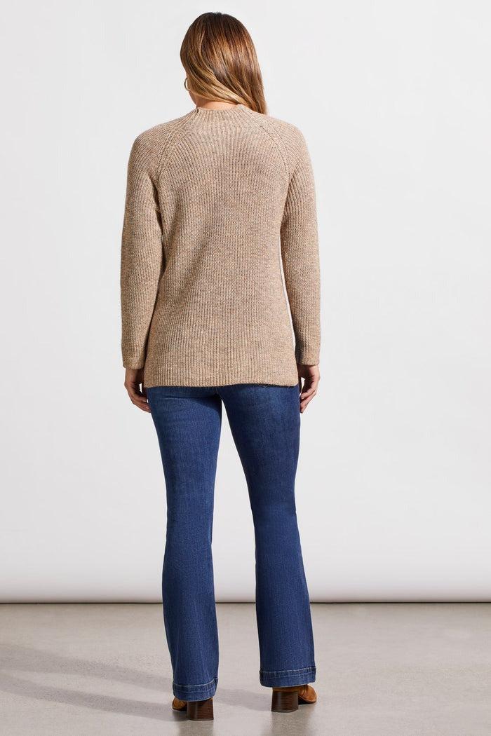 Mock Neck Tunic Sweater with Side Slits Product Image