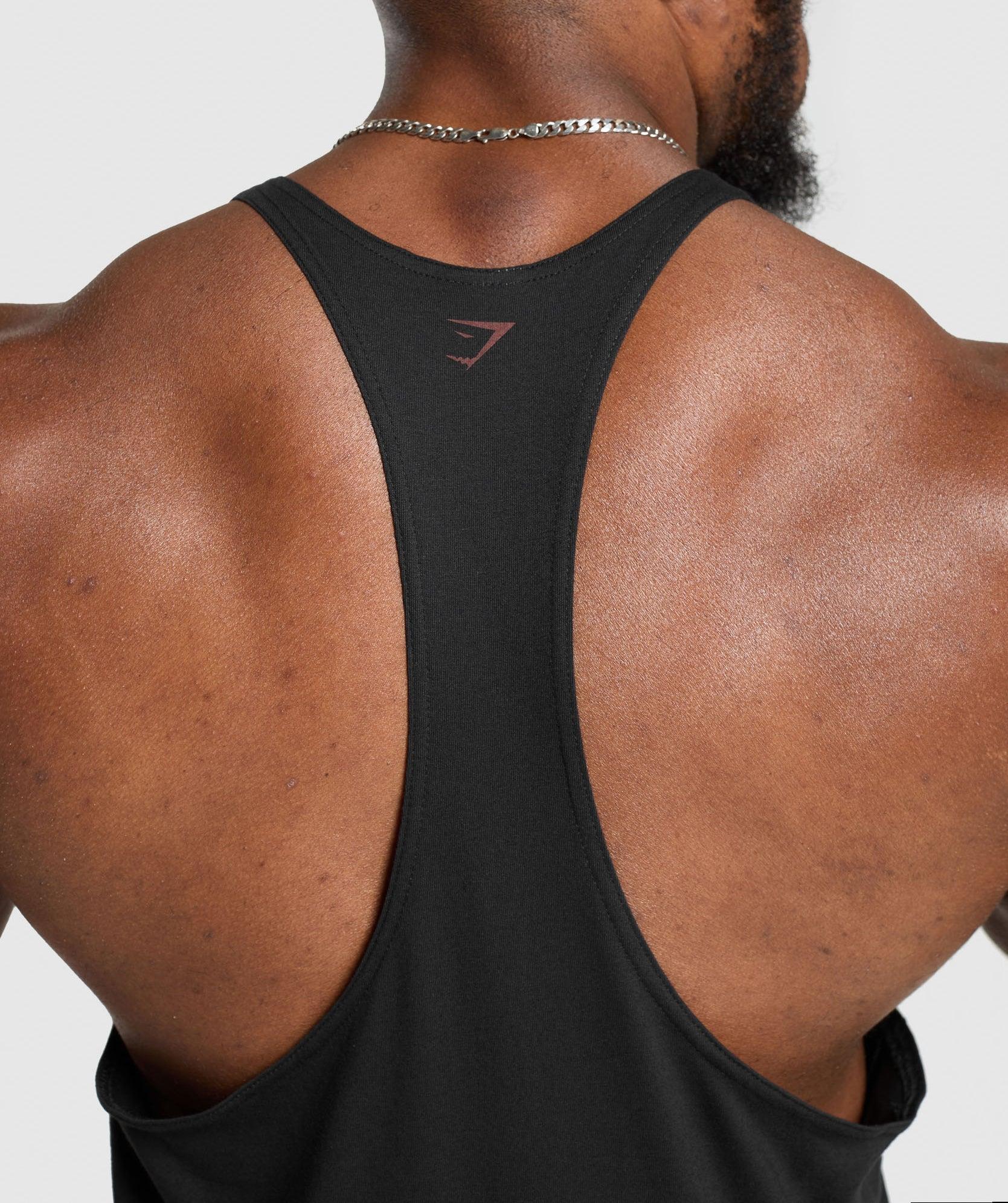 Gymshark Heavy Duty Stringer - Black Male Product Image