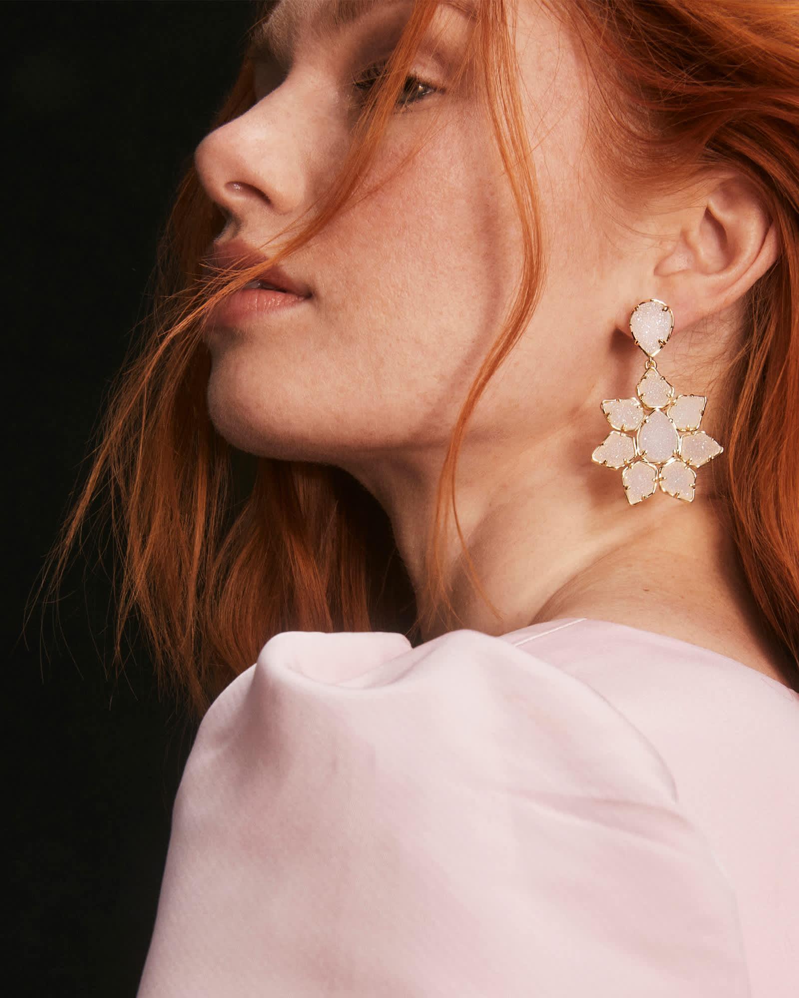 Greta Gold Drop Statement Earrings Product Image
