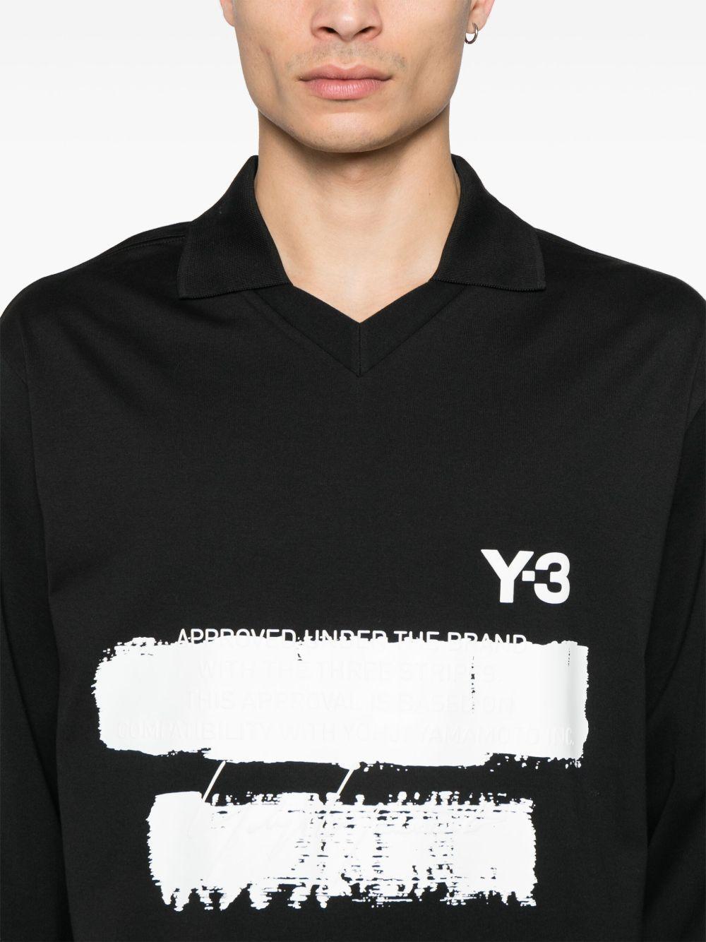 graphic-logo long-sleeves polo shirt Product Image