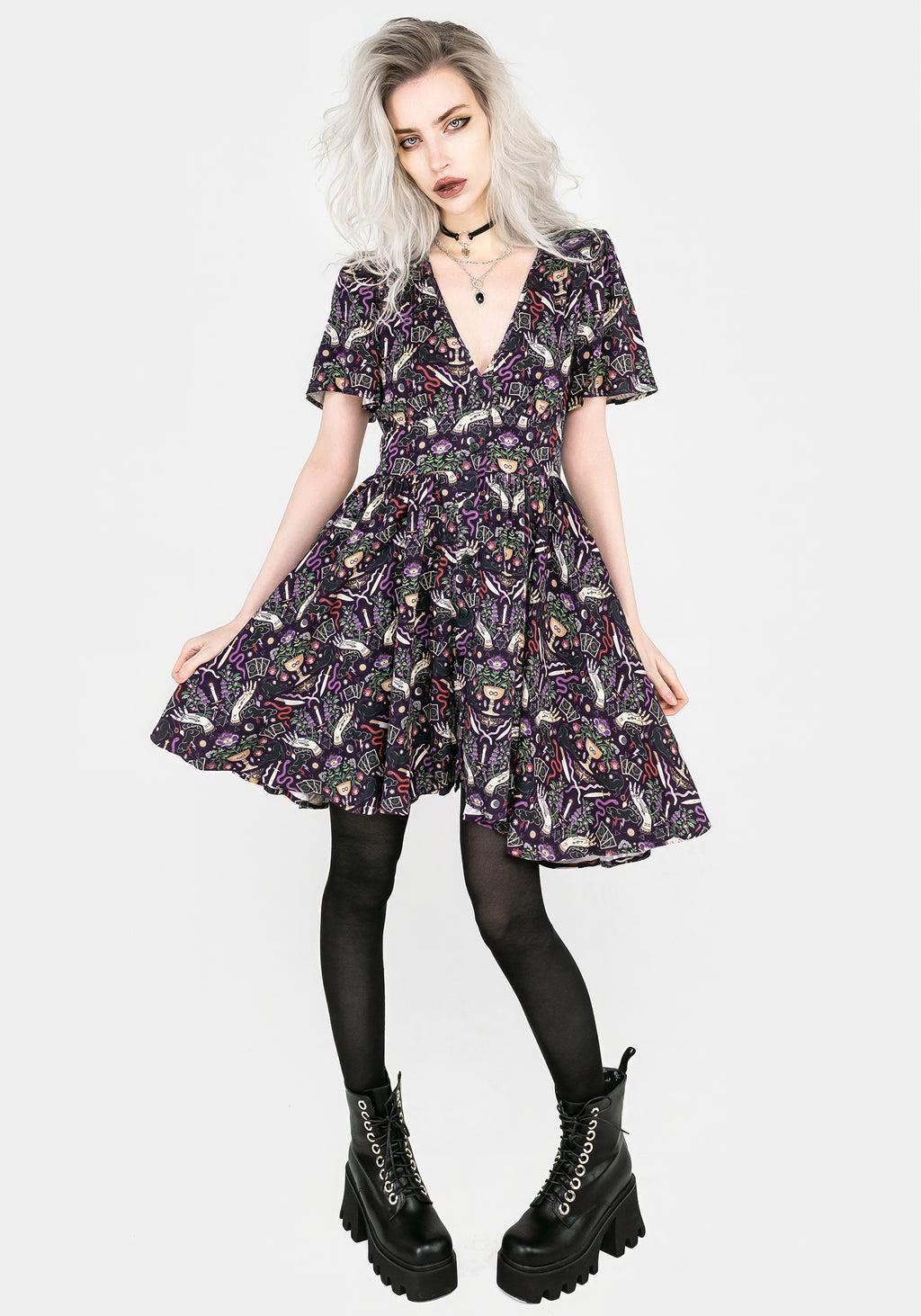 Modern Mystic Button Up Mini Dress Product Image