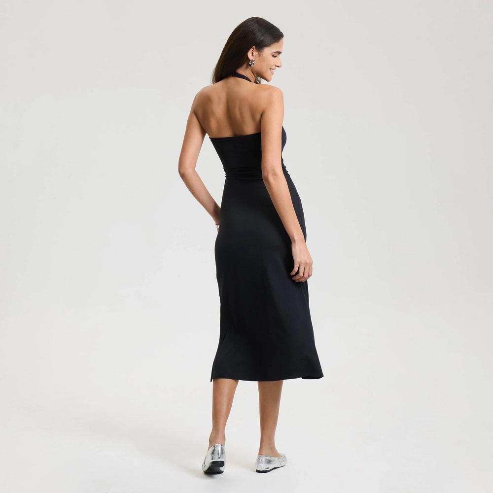 Womens Halter Neck Knit Dress - A New Day Black XXL Product Image
