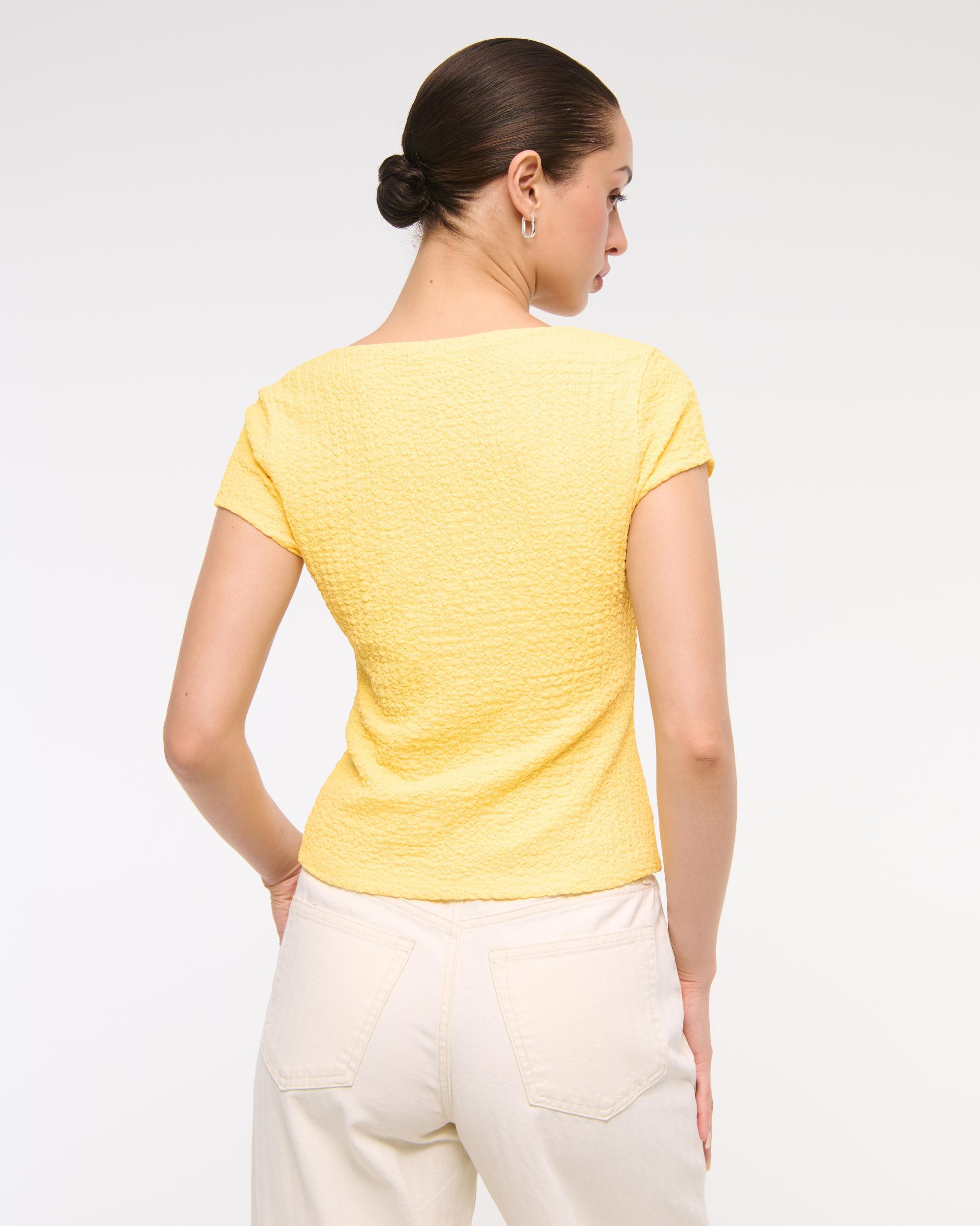 Bubble Knit Tie-Front Top Product Image