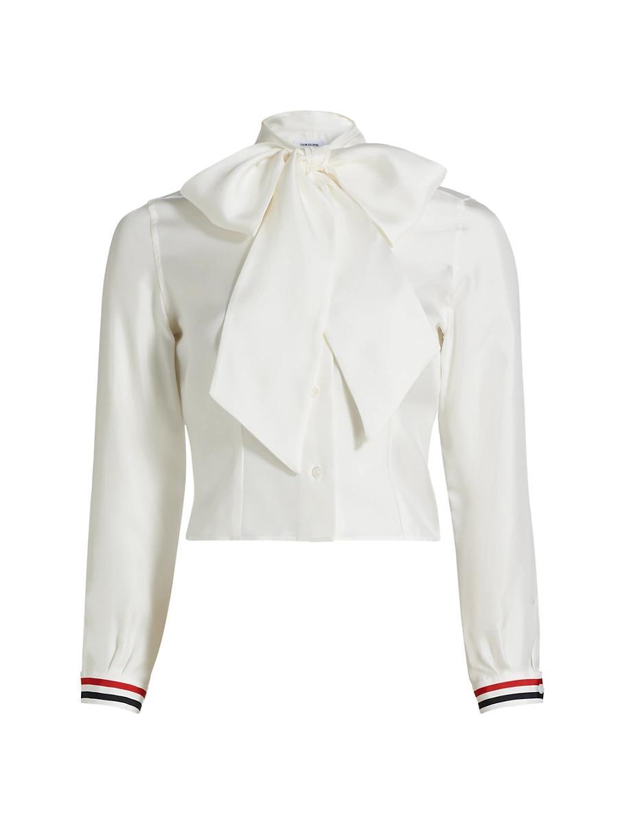 Womens Bow Silk Twill Top Product Image