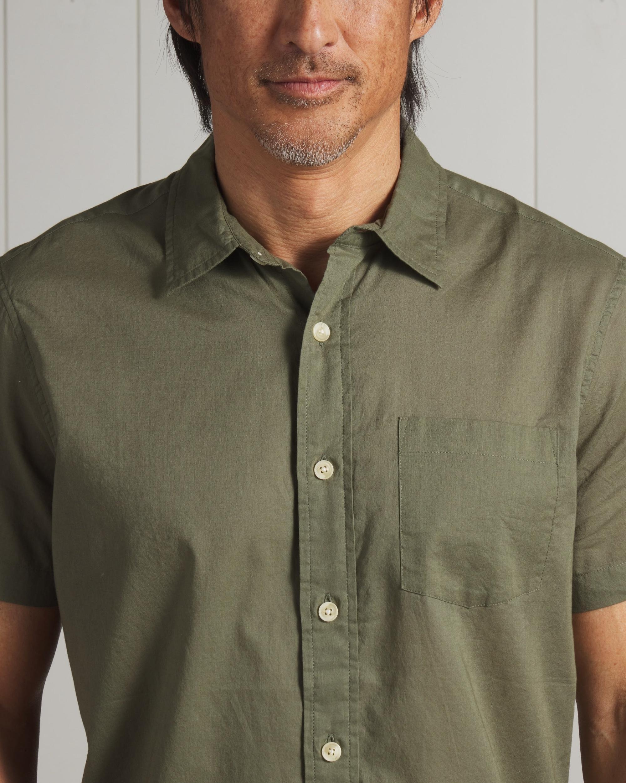 Portofino Featherweight Poplin Short Sleeve Shirt - Military Olive (Final Sale)* Product Image