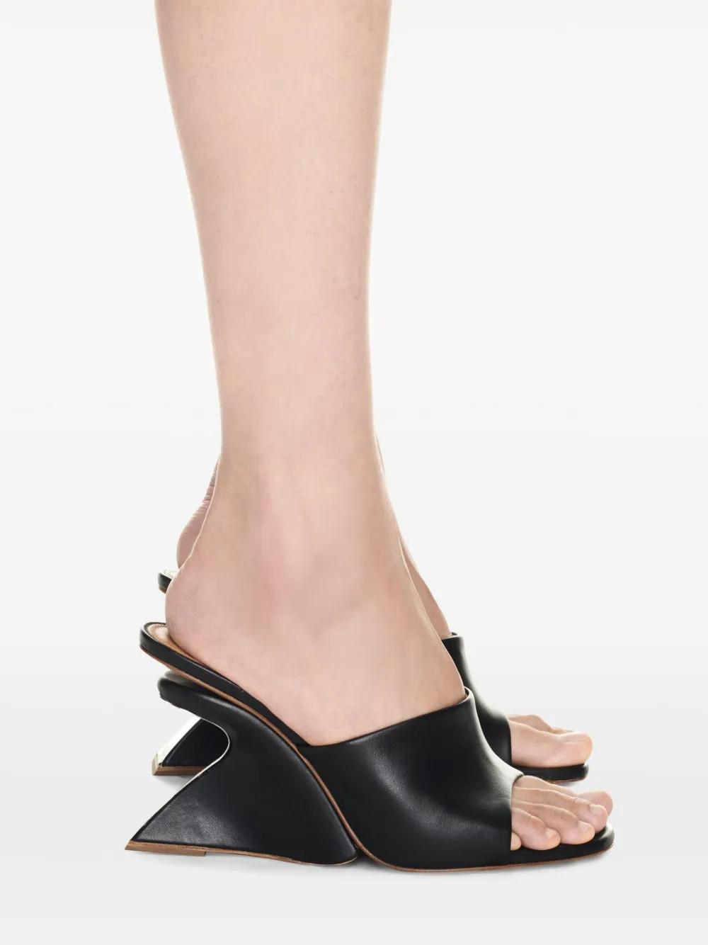 Jug wedge-heel leather sandals Product Image