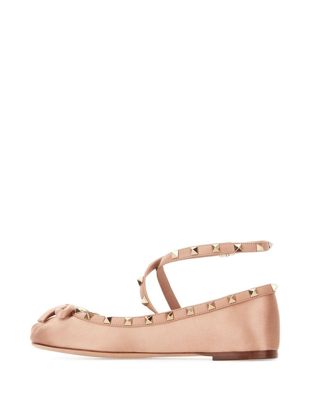 Rockstud satin ballet flats Product Image