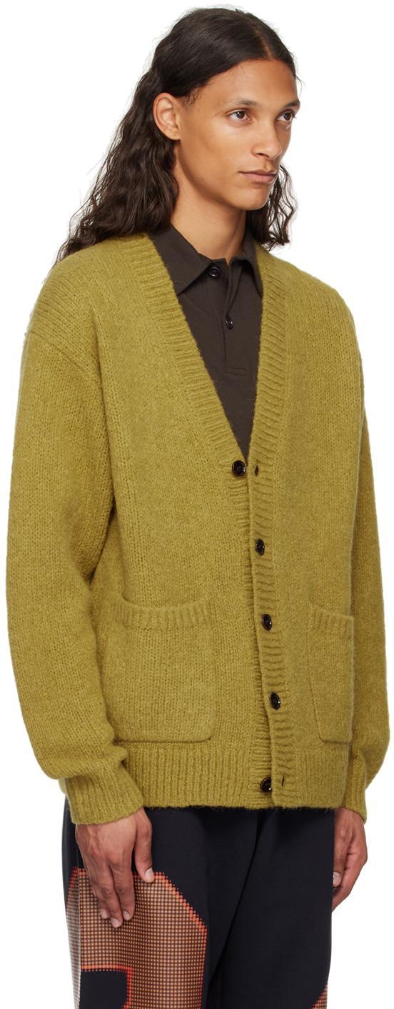 DRIES VAN NOTEN Yellow Alpaca Cardigan In Mustard 203 Product Image