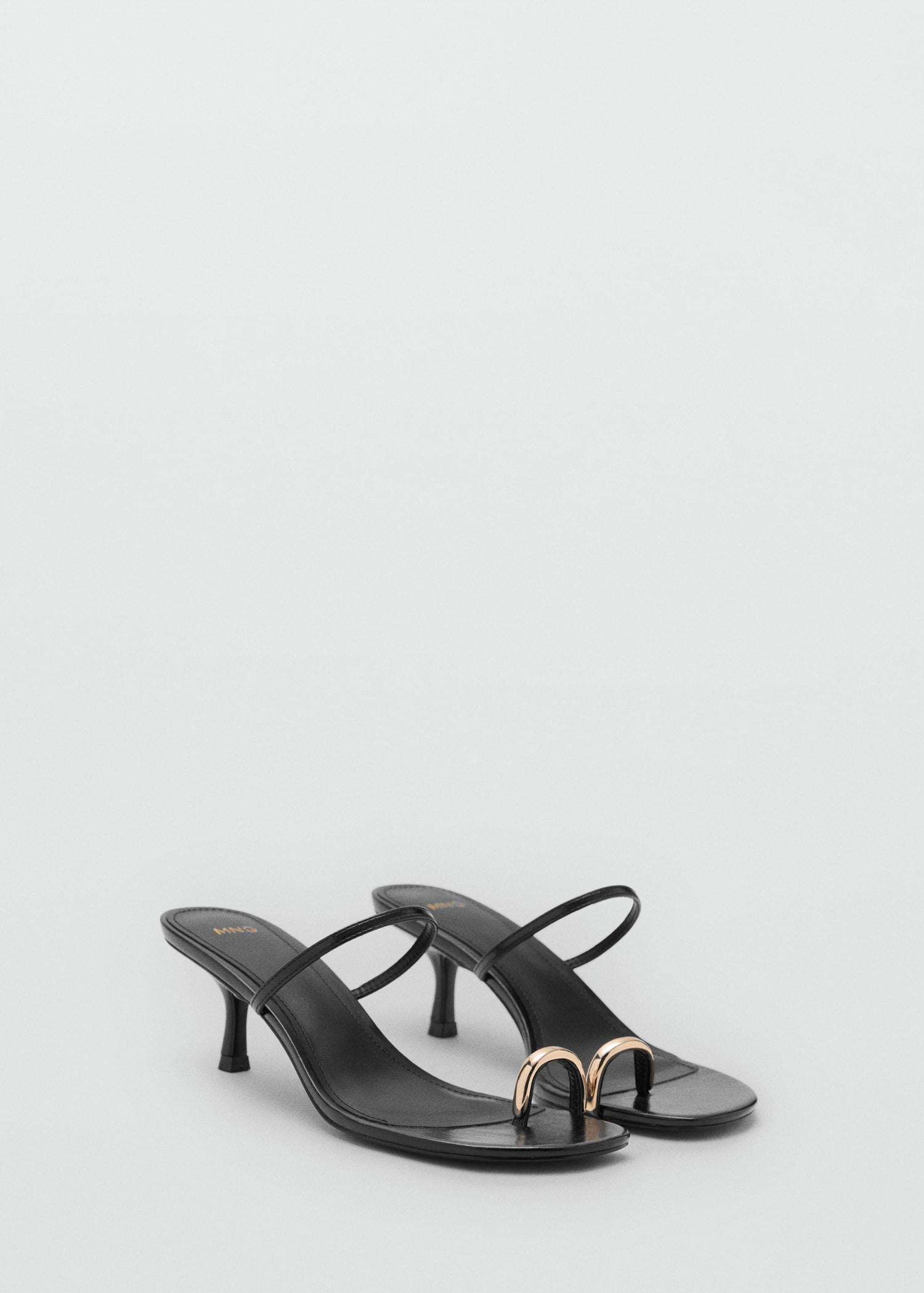 Heeled sandals with metallic detail - Women | MANGO USA Product Image