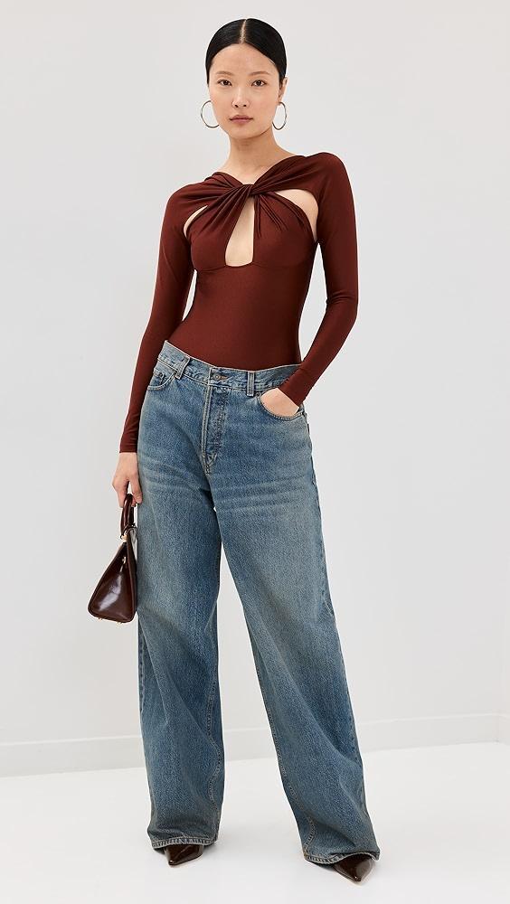 Coperni Twisted Cut Out Jersey Thong Bodysuit | Shopbop Product Image
